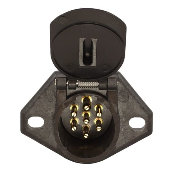 STA-DRY 7-way socket, split pin, open lid